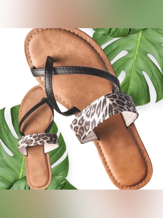 Private Label Shoes - New Animal Print Strappy Comfort Summer Womens Cute Trendy Beach Day Sandals